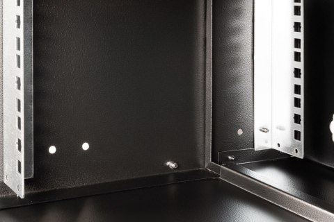 Szafa sieciowa wisząca 19" 4U, SOHO PRO 240 x 540 x 400 mm, drzwi szyba, czarny, niezłożona, 60kg