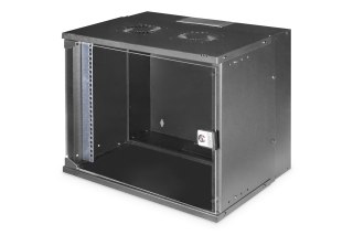 Szafa sieciowa wisząca 19" 9U, SOHO PRO 460 x 540 x 400 mm, drzwi szyba, czarny, niezłożona, 60kg