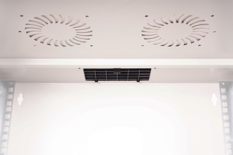 Szafa sieciowa wisząca 19" 9U, SOHO PRO 460 x 540 x 400 mm, drzwi szyba, szary, niezłożona, 60kg