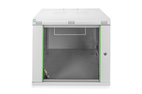 Szafa sieciowa wisząca DYNAmic 19" 9U rack 600x600, drzwi szyba, szary, niedzielona, złożona, 60kg