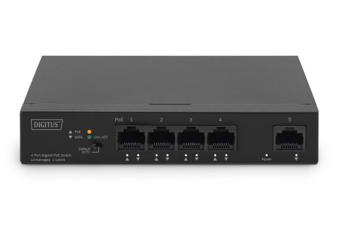 Switch niezarządzalny 4x Gigabit Ethernet, PoE af/at 60W, 1 port uplink, desktop