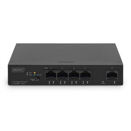 Switch niezarządzalny 4x Gigabit Ethernet, PoE af/at 60W, 1 port uplink, desktop