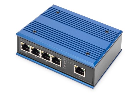 Przemysłowy switch 4x 1000Base-TX + 1x uplink 1000Base-TX DIN rozszerzony zakres temp.
