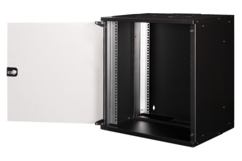 Szafa sieciowa wisząca 19" 12U, SOHO PRO 595 x 540 x 400 mm, drzwi szyba, czarny, niezłożona, 60kg