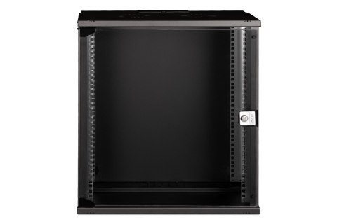 Szafa sieciowa wisząca 19" 12U, SOHO PRO 595 x 540 x 400 mm, drzwi szyba, czarny, niezłożona, 60kg