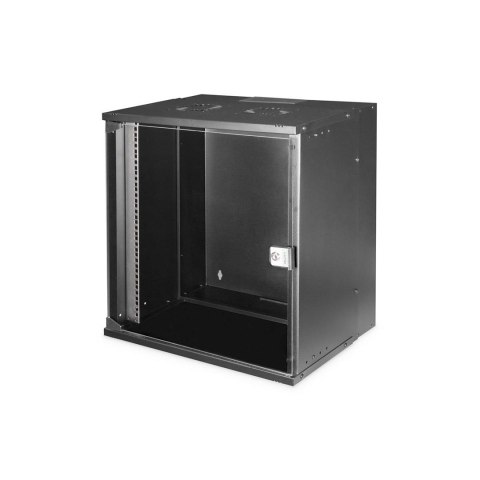 Szafa sieciowa wisząca 19" 12U, SOHO PRO 595 x 540 x 400 mm, drzwi szyba, czarny, niezłożona, 60kg