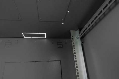 Szafa sieciowa wisząca DYNAmic 19" 9U rack 600x600, drzwi szyba, czarny, niedzielona, złożona, 60kg