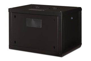 Szafa sieciowa wisząca Unique 19" 7U rack 600x450,drzwi szyba, czarny, niedzielona, złożona, 100kg