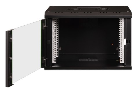 Szafa sieciowa wisząca Unique 19" 7U rack 600x450,drzwi szyba, czarny, niedzielona, złożona, 100kg