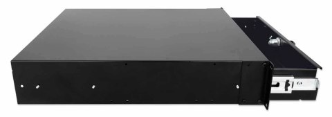 Szuflada do szaf Rack, 2U, z zamkiem, 466mm, czarna