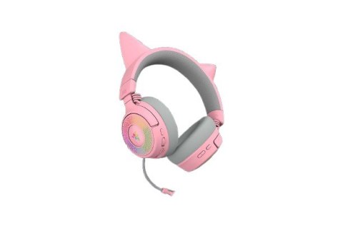 Zestaw słuchawkowy Razer Kraken Kitty V3 Pro Sieć bezprzewodowa/przewodowa Nauszne Bezprzewodowy Kwarc