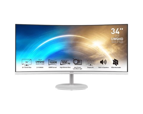 Monitor MSI 86,36cm(34) Curved VA UWQHD PRO MP341CQWDE HDR/HDMI/ 4ms