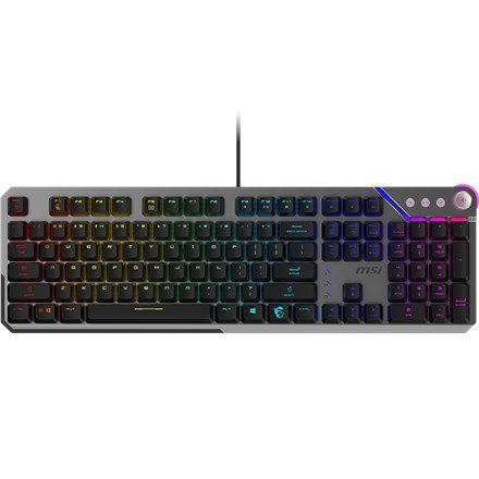 Klawiatura gamingowa czarna US Strike 600 Silent MSI