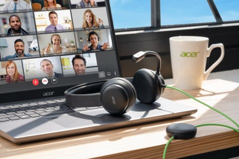 Konferencyjny zestaw słuchawkowy Acer z mikrofonem, USB typu A, Czarny