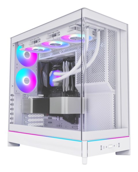 Obudowa PC Montech HS02 PRO, Midi-Tower, ATX, Szkło hartowane, ARGB - biała