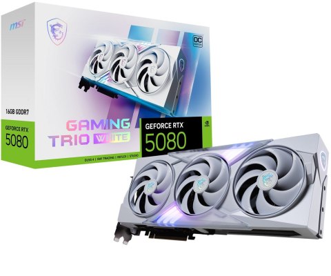 MSI GAMING GEFORCE RTX 5080 16G TRIO OC WHITE karta graficzna NVIDIA 16 GB GDDR7