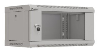 Szafa instalacyjna rack wisząca 19" 4U 540X350 szara drzwi przeszklone Lanberg (flat pack)