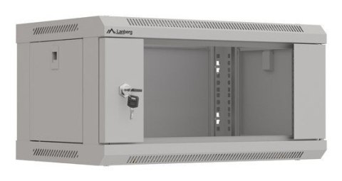Szafa instalacyjna rack wisząca 19" 4U 540X350 szara drzwi przeszklone Lanberg (flat pack)
