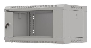 Szafa instalacyjna rack wisząca 19" 4U 540X350 szara drzwi przeszklone Lanberg (flat pack)