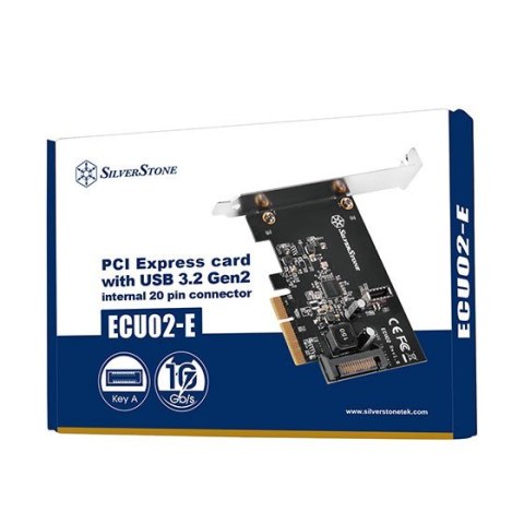 Silverstone SST-ECU02-E Karta adaptera USB, PCIe 3.0, 1x USB-C 3.1 wewnętrzna - niskoprofilowa