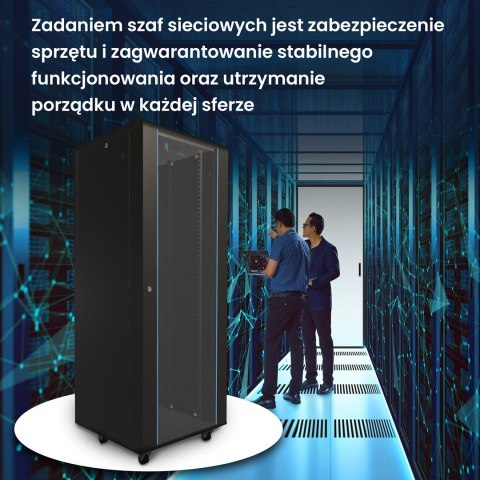 Extralink - szafa stojąca 19" 42U 800x1000 Czarna flat-pack