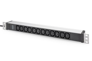 Listwa zasilająca PDU 19" Rack, 12x gniazdo C13 16A/230 V, 2.0m, 1x wtyk unischuko, 16A, aluminiowa
