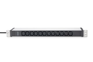Listwa zasilająca PDU 19" Rack, 12x gniazdo C13 16A/230 V, 2.0m, 1x wtyk unischuko, 16A, aluminiowa