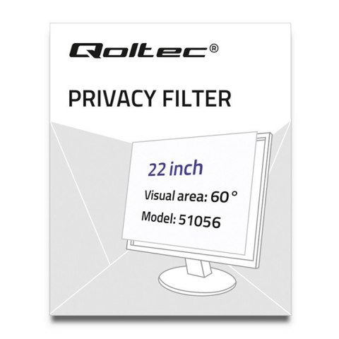 Qoltec 51056 Filtr prywatyzujący RODO 22" | 16:10