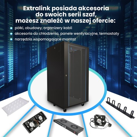 Extralink 22U 600x600 Czarna | Szafa rack | stojąca