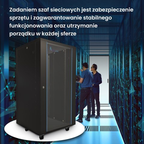 Extralink 22U 600x600 Czarna | Szafa rack | stojąca