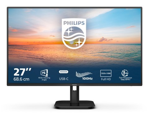 Philips 1000 series 27E1N1300A/00 monitor komputerowy 68,6 cm (27") 1920 x 1080 px Full HD LCD Czarny