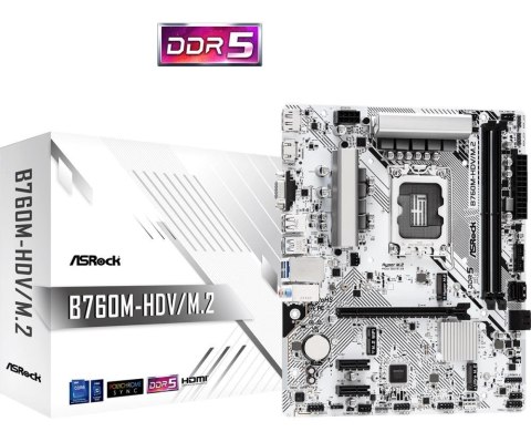 Asrock B760M-HDV/M.2 płyta główna Intel B760 LGA 1700 micro ATX