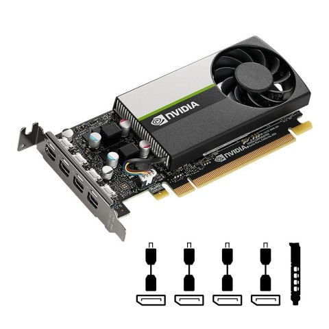 PNY VCNT1000-SB NVIDIA T1000 4GB GDDR6 4x MINI DISPLAYPORT PCI EXPRESS 3.0 LP - ATX BRACKET SMALL BOX