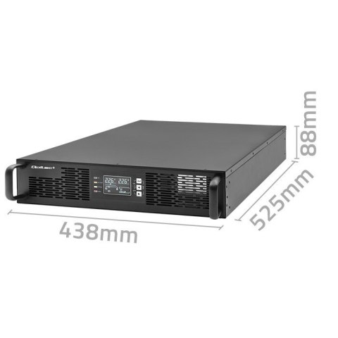 Qoltec Zasilacz awaryjny UPS do RACK | 2.4kVA | 2400W | Power Factor 1.0 | LCD | EPO | USB | On-line