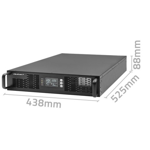 Qoltec Zasilacz awaryjny UPS do RACK | 3kVA | 3000W | Power Factor 1.0 | LCD | EPO | USB | On-line