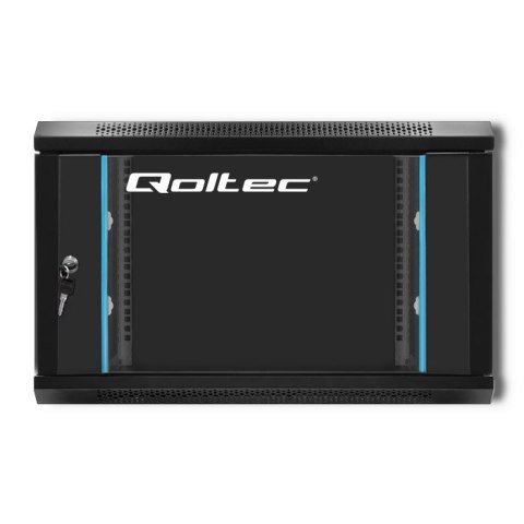 Qoltec Szafa RACK 19" | 6U | 600 x 370 x 450 | Czarna | Wisząca