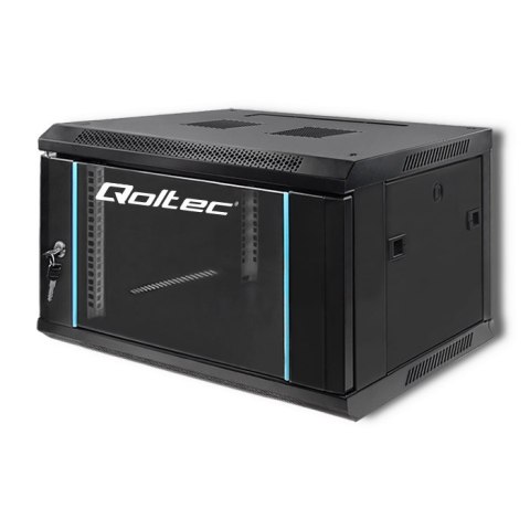 Qoltec Szafa RACK 19" | 6U | 600 x 370 x 450 | Czarna | Wisząca