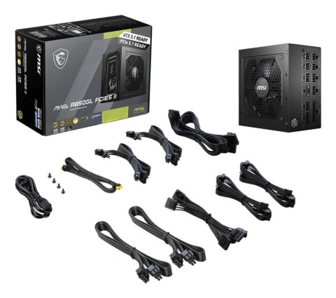 Zasilacz MSI MAG A850GL 850W PCIE5 II 80+ Gold ATX 3.1