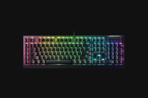 Mechaniczna klawiatura do gier Razer BlackWidow V4 X, żółty przełącznik, układ amerykański, przewodowy, czarny Razer