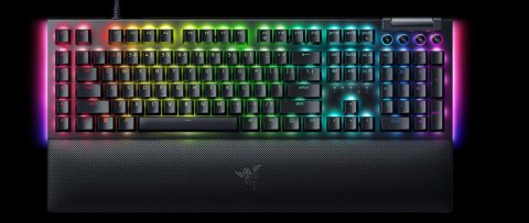Mechaniczna klawiatura do gier Razer BlackWidow V4 X, żółty przełącznik, układ amerykański, przewodowy, czarny Razer
