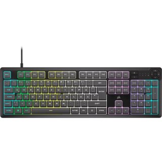 Klawiatura do gier Corsair Gaming K55 Core RGB, pełnowymiarowa (100%), gumowa kopułka - szara, ISO (DE)