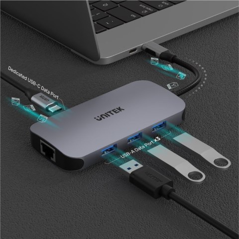 UNITEK D1071A hub i koncentrator USB 3.0 SuperSpeed 5 Gb/s Srebrny