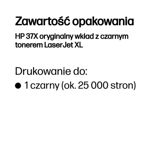 HP 37X oryginalny wkład z czarnym tonerem LaserJet XL