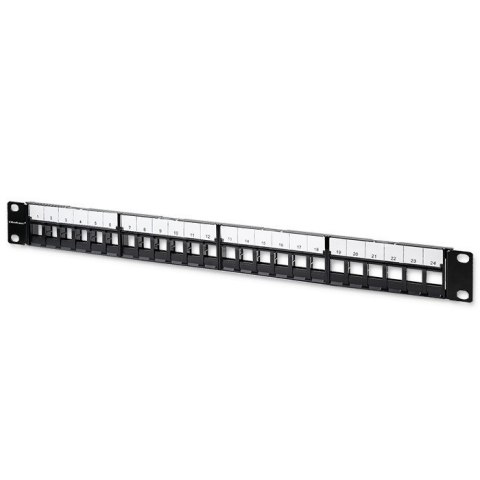 QOLTEC PATCH PANEL DO SZAF RACK 19" | 24 PORTY | 1U | UTP | CZARNY