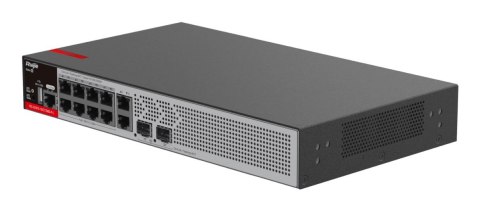 Zarządzalny Switch Ruijie L2+ 10 portów 1Gbit + 2 porty SFP 2.5Gbit 10 portów PoE+ (125W max) 1 wentylator, 1 wbudowany zasilacz