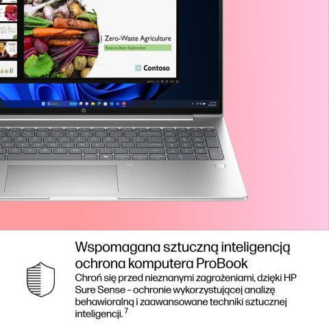 HP ProBook 4 G1i Ultra 7 255U 16.0"WUXGA IPS 300nits AG 24GB DDR5 5600 SSD512 Arc Cam1080p 56Wh W11Pro Pike silver 3Y OnSite