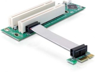 Karta rozszerzeń Delock Riser card PCI Express x1 na 2x PCI 32Bit 5 V z elastycznym kablem 9 cm lewy wstawka