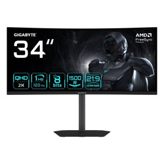 Monitor Gigabajt GS34WQC A 34" SS VA WQHD 120Hz 1ms 3440x1440 300cd/m2 Ilość portów HDMI: 1
