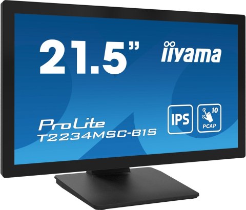 Monitor IIYAMA T2234MSC-B1S 21.5inch PCAP Bezel Free Front Speakers 10P Touch with Anti-Finger print coating IPS Panel 1920x1080