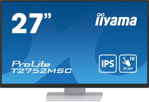 Monitor komputerowy iiyama ProLite T2752MSC-W1, 68,6 cm (27") 1920 x 1080 px Full HD LED Ekran dotykowy Biały